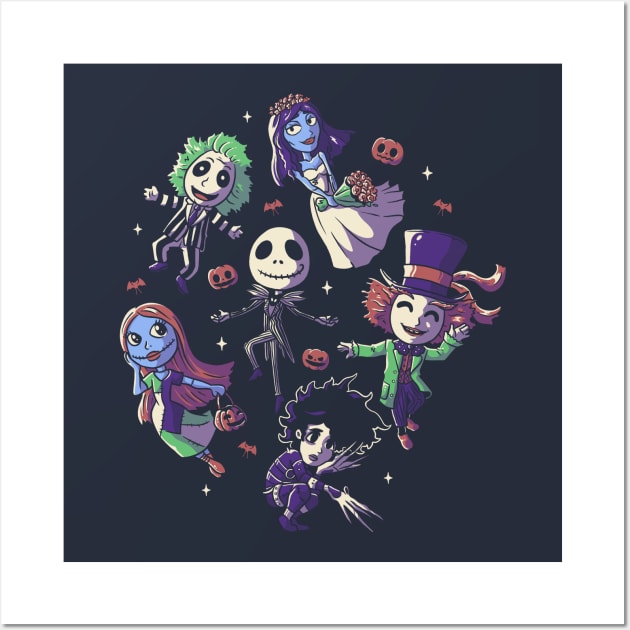 Burtons Halloween Funny Cute Spooky Characters Wall Art by eduely